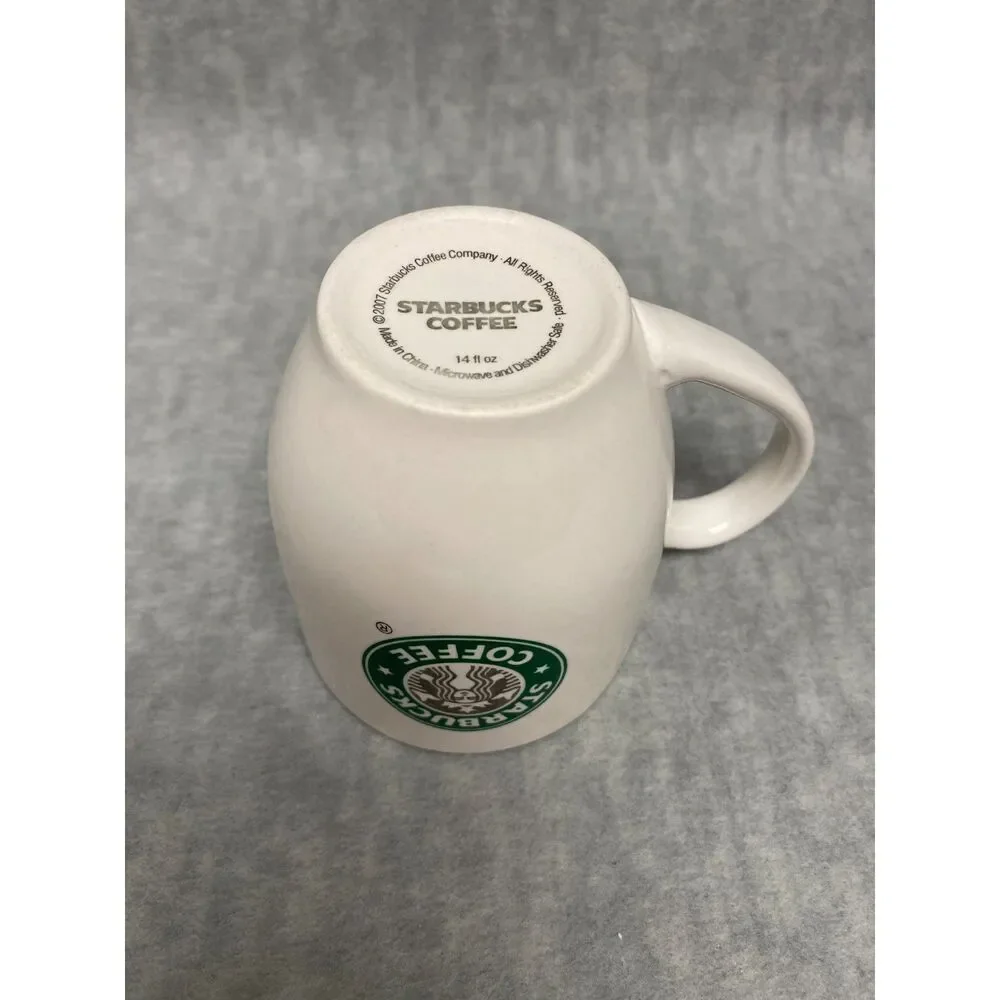 Starbucks Coffee Mug Cup 14 oz. White‎ w/Green Logo Old Classic Mermaid